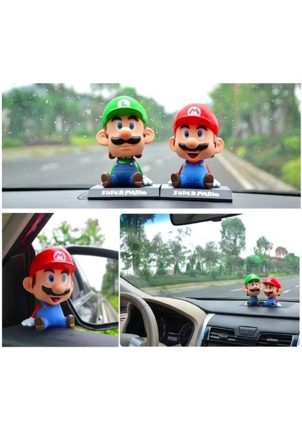 Süper Mario Kardeşler Mario Anime Sallanan Kafalı Figür Biblo Telefon Tutucu Dekoratif Masa Süsü fiyatları