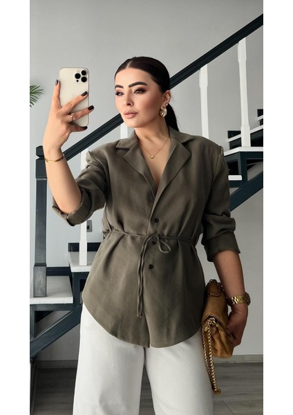 Çağla Yeşili Modal Vatkalı Gömlek-Ceket