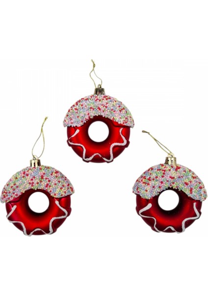 Yılbaşı Süsü 3' Lü 8 cm Donut Süs fiyatları