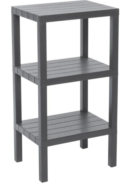 3 Raflı Gri Modüler Ünite Plastik 38X29X74 cm (4887)