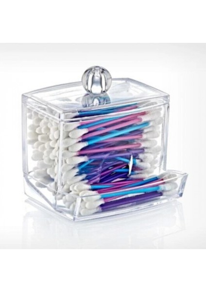 Şeffaf Kapaklı Kulak Temizleme Çubuğu Organizatörü Saklama Kutusu (4887) modelleri