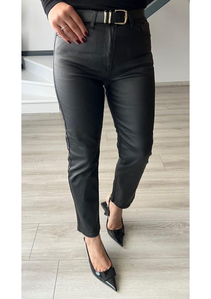 Siyah Mum Kaplama Mom Fit Jean fiyatları