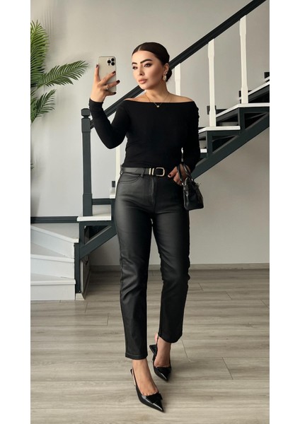 Siyah Mum Kaplama Mom Fit Jean fırsatları