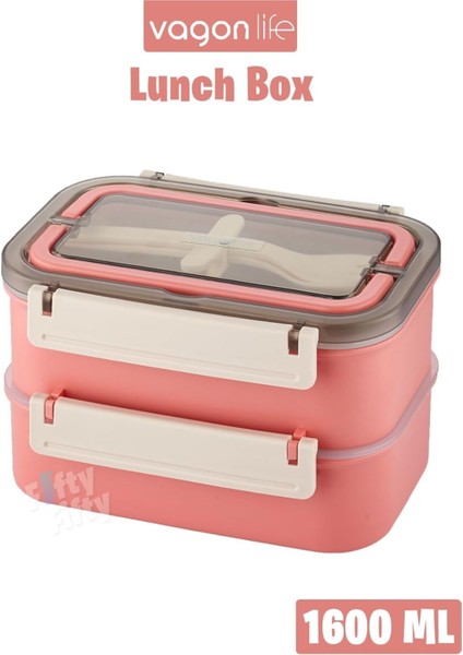 3 Bölmeli Çelik Saklama Kabı 1600 ml BL2221-2