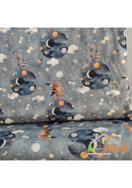 Uzayda Ayıcık Desenli, Çocuk ve Bebek Için, Su ve Leke Itici Panama Keteni Küçükçalık Premier Duck Kumaş Bezi 100X180 fiyatları