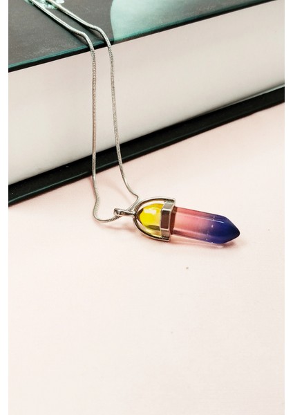 Çakra Doğal Taşı Zincirli El Yapımı Tasarımlı Kolye Uç: 3,5 cm Zincir: 20 cm Kutulu modelleri