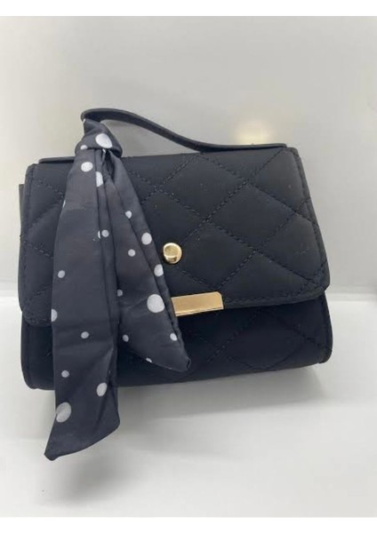 Kadın Fularlı Kapitone Desen El ve Omuz Çanta