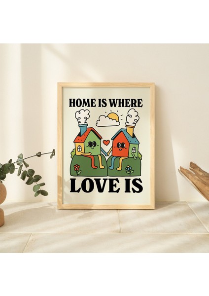 Renkli Ev Hediyesi, Eve Taşınma Hediyesi, Maksimalist Çocuk Baskısı, Evim Güzel Evim, Kreş Gökkuşağı Baskısı