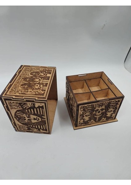 Ahşap Dekoratif Mısır Temalı Gizli Kilitli Kutu 13 cm x 13 cm x 10 cm fiyatları