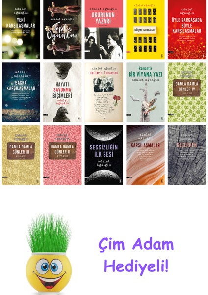 Adalet Ağaoğlu 15 Kitap Seti + Çim Adam Hediye