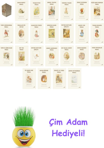 Beatrix Potter 25 Kitap Seti + Çim Adam Hediye