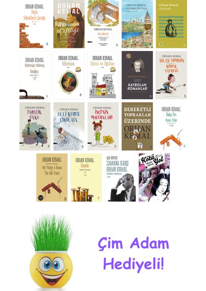 Orhan Kemal 19 Kitap Seti + Çim Adam Hediye