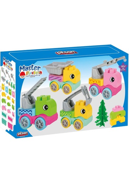03 607 Master Bloklar Inşaat Kamyonları Seti
