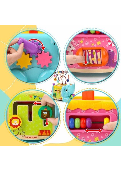 3906 Sun-Tahta Oyuncaklar Aktivite Küpü 5 In 1