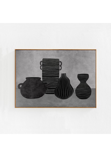 Vazolar: Sanat Modern Iskandinav. Gri Yatay Iskandinav Bohem Ev Dekorasyonu Eklektik Duvar Sanatı