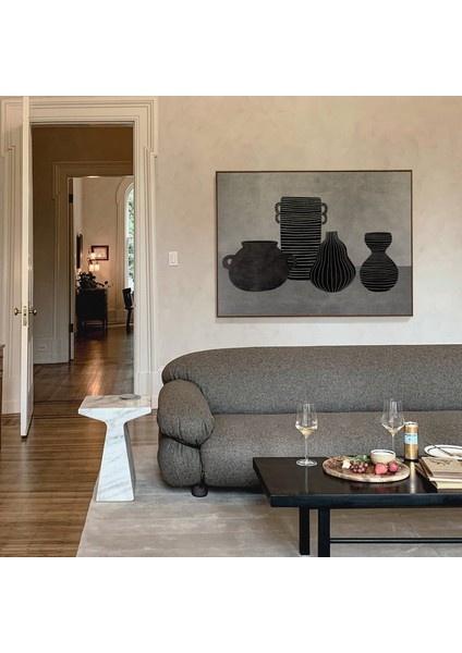 Vazolar: Sanat Modern Iskandinav. Gri Yatay Iskandinav Bohem Ev Dekorasyonu Eklektik Duvar Sanatı modelleri