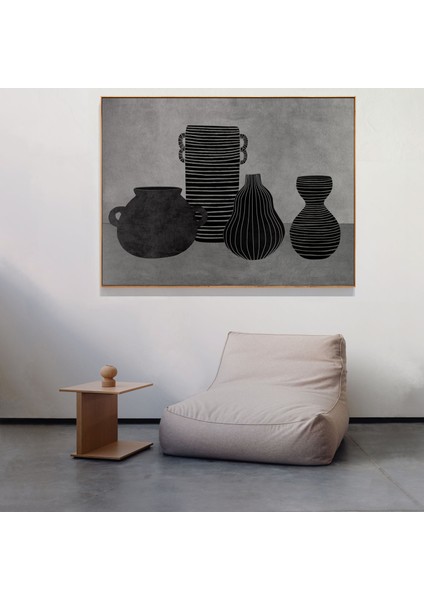 Vazolar: Sanat Modern Iskandinav. Gri Yatay Iskandinav Bohem Ev Dekorasyonu Eklektik Duvar Sanatı indirimleri