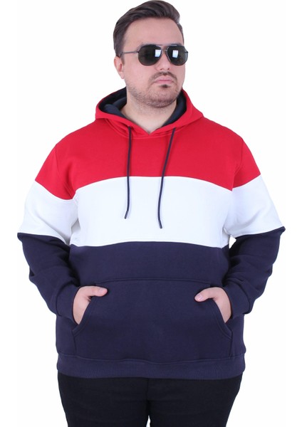 Mocgrande Büyük Beden Kapüşonlu 3ip Sweat Mg 25725 Kırmızı