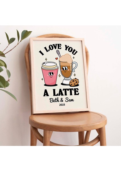 Özel Romantik Kahve Baskısı, Kişiselleştirilmiş Sevgililer Günü Illüstrasyonu indirimleri