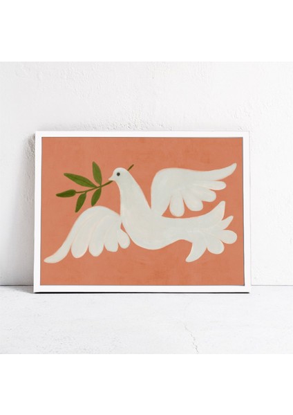 Güvercin Sanatı, Poster: Duvar Sanatı. Pastel Turuncu Iskandinav Bohem Dekorunda Büyük fırsatları