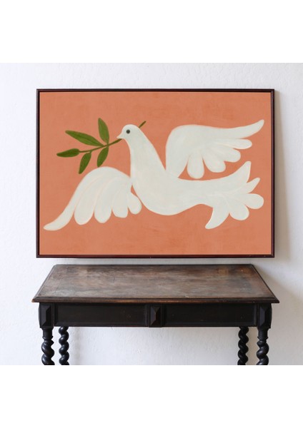 Güvercin Sanatı, Poster: Duvar Sanatı. Pastel Turuncu Iskandinav Bohem Dekorunda Büyük indirimleri