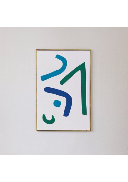 Büyük Soyut, Mavi ve Yeşil Sanat Posteri