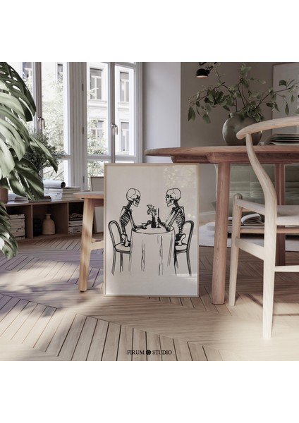 Iskelet Kahve Duvar Sanatı, Modern Cadılar Bayramı Mutfak Duvar Dekoru