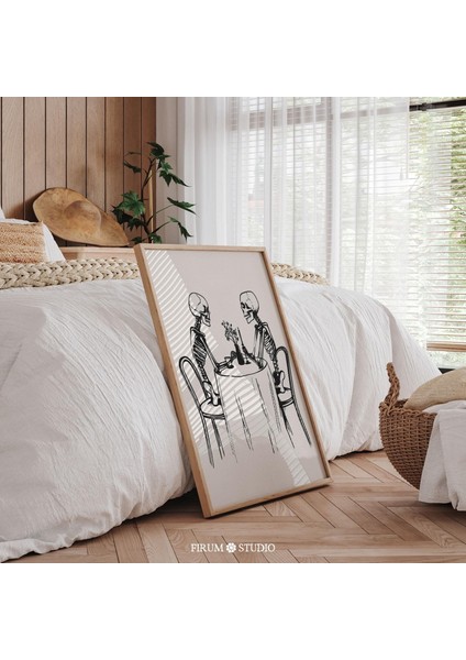 Iskelet Kahve Duvar Sanatı, Modern Cadılar Bayramı Mutfak Duvar Dekoru fiyatları