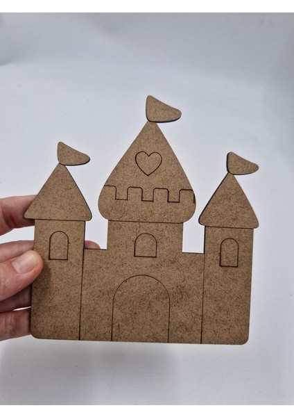 1 Adet Sevimli Şato Ahşap Boyama Okul Diy Etkinlik Aktivite Sanat 15 cm x 14 cm fiyatları