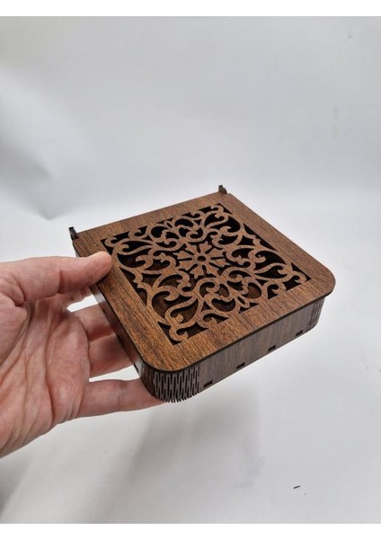 Ahşap Dekoratif Kutu 12 cm x 12 cm x 3 cm No3 fiyatları