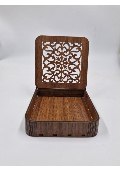 Ahşap Dekoratif Kutu 12 cm x 12 cm x 3 cm No3 modelleri