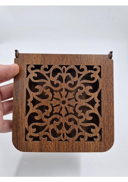 Ahşap Dekoratif Kutu 12 cm x 12 cm x 3 cm No3 fırsatları