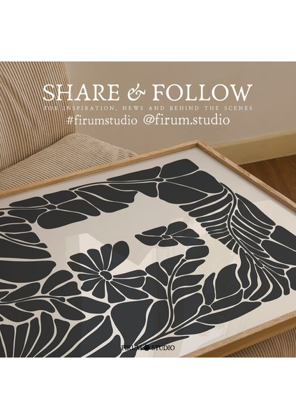 F Harfi Sanatı, Bej ve Siyah Soyut Botanik Monogram Duvar Sanatı fiyatları