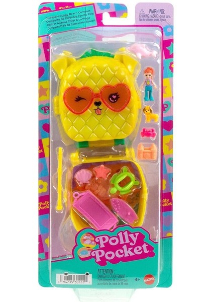 JFV00 Polly Pocket Ananas Köpekçik Plajı Mini Oyun Seti
