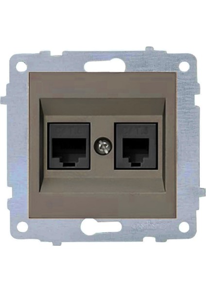 Grano Metalik Antrasit Cat3 Cat4 Telefon ve Data Prizi