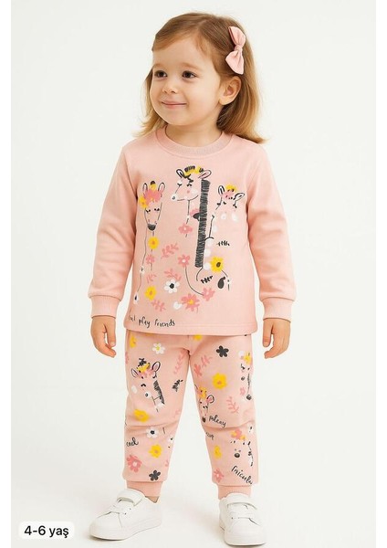 Ekru Zürafa 4-6 Yaş Çocuk Alt Üst Takım