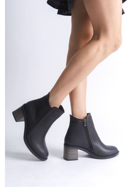 Larıssa Fermuarlı Ortopedik Taban Topuklu Kadın Bot Cst - Siyah fırsatları