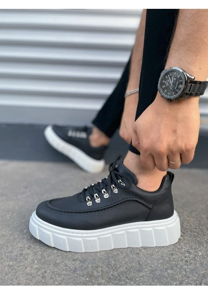 JY010 Cloud Bağcıklı Cilt Erkek Günlük Sneaker Ayakkabı Cbt - Siyah modelleri