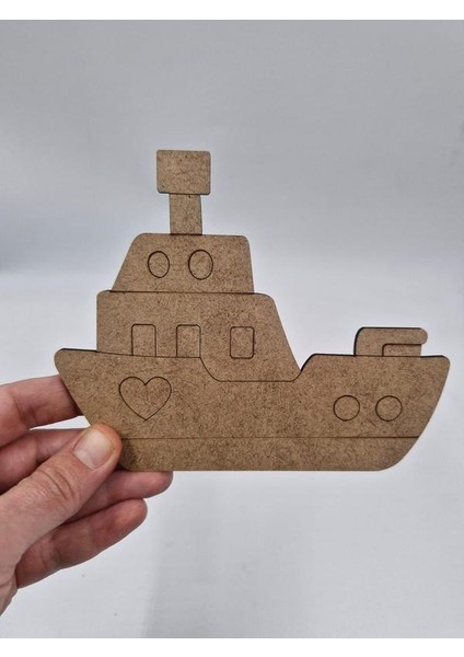10 Adet Sevimli Vapur Gemi Ahşap Boyama Okul Diy Etkinlik Aktivite Sanat 15 cm x 12 cm fiyatları