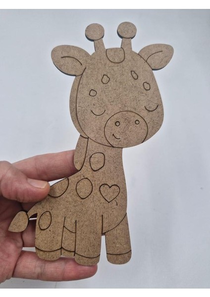 1 Adet Sevimli Zürafa Ahşap Boyama Okul Diy Etkinlik Aktivite Sanat 15 cm x 9 cm fiyatları