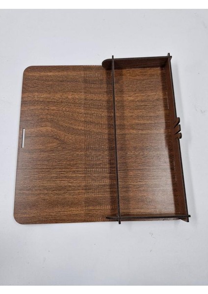 Ahşap Dekoratif Organizer Kutu Ceviz 27 cm x 13 cm x 4 cm