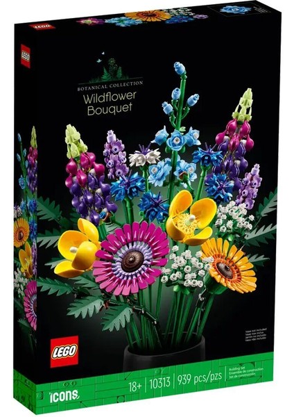 10313 Lego® Icons - Kır Çiçekleri Buketi 939 Parça +18 Yaş