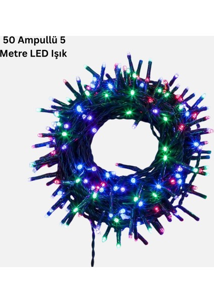 50 Ampullü 5 Metre LED Işık – 8 Modlu, Enerji Tasarruflu Dekoratif Aydınlatma modelleri