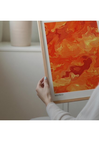 Turuncu Nötr Ev Dekorasyonu, Japandi Duvar Sanatı, Toprak Tonlarında Duvar Sanatı, Wabi Sabi Duvar Sanatı modelleri