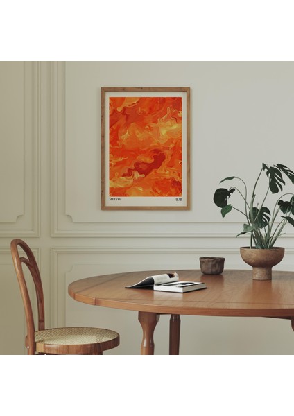 Turuncu Nötr Ev Dekorasyonu, Japandi Duvar Sanatı, Toprak Tonlarında Duvar Sanatı, Wabi Sabi Duvar Sanatı