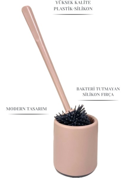 Silikon Klozet Fırçası Wc Tuvalet Banyo Fırça Seti , Oval
