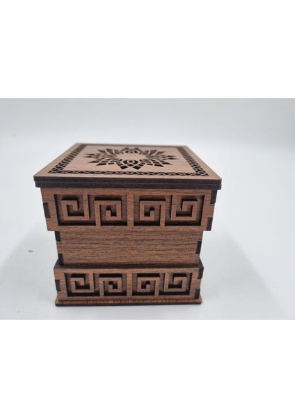 Ahşap Dekoratif Kutu Ceviz Desenli 9 cm x 9 cm x 8 cm fiyatları