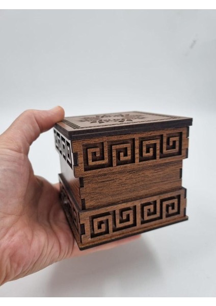 Ahşap Dekoratif Kutu Ceviz Desenli 9 cm x 9 cm x 8 cm fırsatları