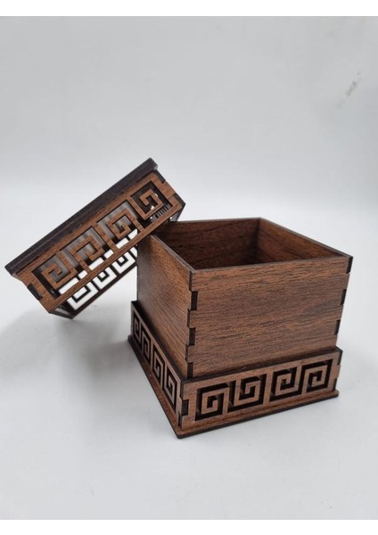 Ahşap Dekoratif Kutu Ceviz Desenli 9 cm x 9 cm x 8 cm indirimleri