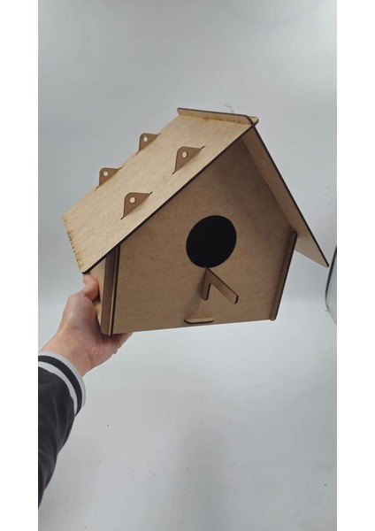 Ahşap Kuş Yuvası Evi Boyanabilir Ham Mdf